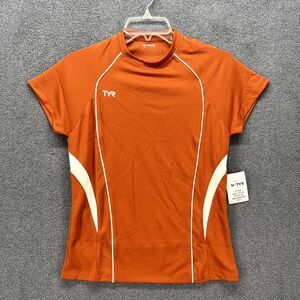 TYR Top‎ Womens Small Orange Tech Tee crew neck short Sleeve T Shirt